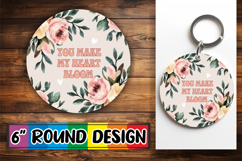 Cozy Round Keychain Magic, Flower Quote Product Image 1