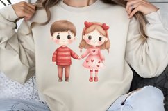 Cute Watercolor Valentines Day Clipart PNG Product Image 1