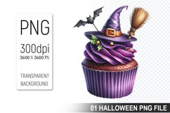 Spooky Cute Halloween Cupcakes Clipart PNG Bundle Product Image 20