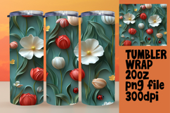 VIBRANT 20oz Tumbler Artwork for Gifts , 3D Flower Product Image 1