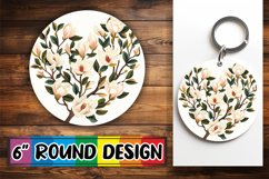 Heart of Spring Flowers Sublimation Round Design PNG Product Image 1