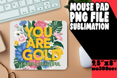 Cozy MOUSE MAT Inspirational Sublimation, Flower Quote Product Image 1