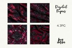 4 Dark Burgundy Red Floral Lace Seamless Pattern Flowers Product Image 2