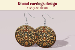 Vintage pattern earrings |Luxury Round Earring sublimation Product Image 1