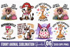 Funny Animal Sublimation Bundle PNG Product Image 1