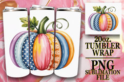 Timeless journeys 20oz tumbler wrap, Pumpkin Watercolor Product Image 1