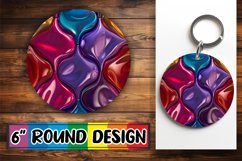 Elegant Abstract Inflated Puff Sublimation Circle Keychain D Product Image 1