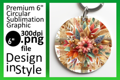 Gorgeous Round Design Car Coaster Template , Autumn Flower Product Image 1