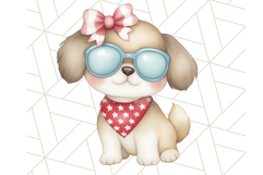 Patriotic Dogs Clipart, Cute 4th of July Puppies PNG Product Image 4