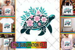 BLISSFUL TSHIRT Sublimation PNG, Flower Animals Product Image 1