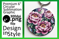 Cute Flamingo with Flowers Round Design PNG Product Image 1