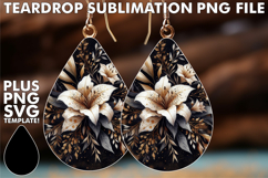 Joyful TEARDROP Earrings Art PNG, Leopard Prints Product Image 1