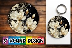 Glittering Blossom Sparkle Sublimation Circle: Keychain, Coa Product Image 1
