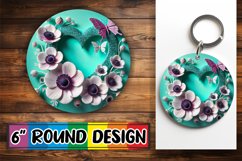 Timeless Keychain Circle PNG, 3D Heart Product Image 1
