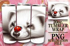 Blissful Sublimation 20oz tumbler wrap, Cute Animals Product Image 1