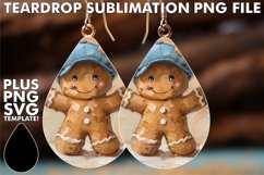 Whimsical Teardrop Earrings MAGIC PNG, Gingerbread Man Product Image 1