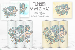 Fairytale Mermaid pastel straight tumbler 20oz wrap desigs Product Image 1