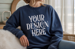 Navy Gildan 18000 Sweatshirt Model Mockups, Product Image 1