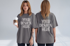 Granite Comfort Colors 1717 Front &amp; back T shirt Mockup Product Image 1