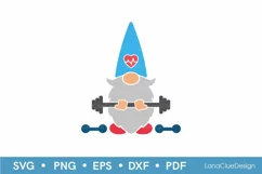 Gym Gnome SVG Cut File - Funny Workout Design Product Image 2