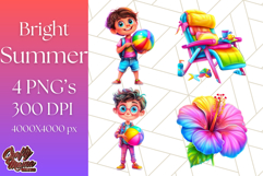 Bright Summer PNG Clipart, Printable Beach Graphics Product Image 1