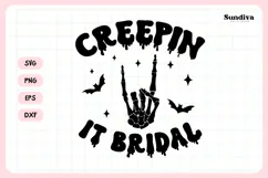 Spooky Bachelorette Party Saying SVG | Creepin It Bridal Product Image 3