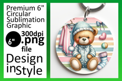 Trendy Circle Design Sublimation PNG , Teddy Bear Product Image 1