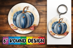 Joyful Coaster Round Design PNG, Pumpkin Watercolor Product Image 1