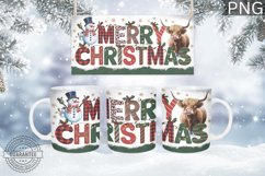 Merry Christmas Mug Wrap - Christmas Mug Sublimation Product Image 1