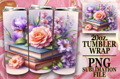 BREATHTAKING VIEWS 20oz TUMBLER WRAP, Book and flower Product Image 1