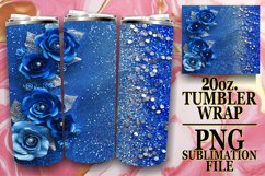 Floral Delight Glitter Leopard Print Tumbler Wrap Product Image 1