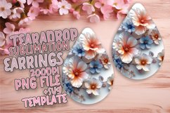 Vibrant 3D Springtime Teardrop Earrings: Sublimation Whimsy Product Image 1