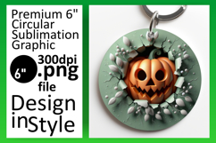 Creative Round Design Keychain Template , 3D Pumpkin Product Image 1