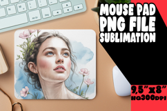 Cheerful Desk Pad Sublimation Ideas, Beauty Woman Product Image 1