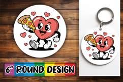 Whimsical Keychain Circle Designs PNG, Valenines Heart Product Image 1