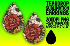 Vintage-Inspired Flower Earring Design PNG Product Image 1