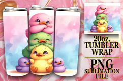 Blissful love 20oz tumbler wrap, Cute Animals Product Image 1