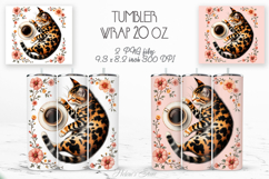 Cute cat and coffee cup straight tumbler 20oz wrap designs Product Image 1