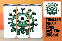 SLEEK 20oz PNG Tumbler Artwork , Monster Product Image 1