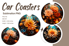Flower Car Coasters Sublimation Car Accessories Keychains112 Product Image 1