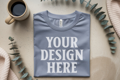 Ash Folded Bella Canvas 3001 Flat Lay T-Shirt mockup Product Image 1