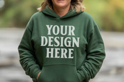 Forest Green Chocolate Gildan 18500 Hoodie Mockup, G18000 Ho Product Image 1