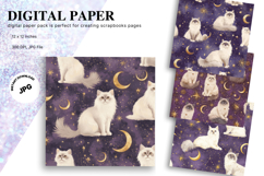 Cute Cat Halloween Pattern Background Moon Star Wallpaper112 Product Image 1
