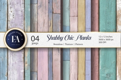 Pastel Painted Wood Planks Cottage Style Digital Paper Product Image 1