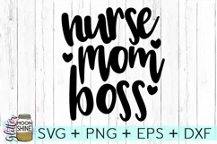 Nurse Mom Boss SVG DXF PNG EPS Cutting Files Product Image 2