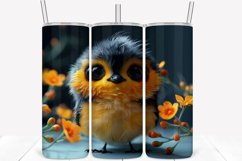 3D Cartoon Bird 20oz Skinny Tumbler Wrap Product Image 1