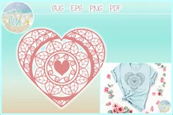 Valentines SVG | Heart Mandala Zentangle SVG Product Image 1