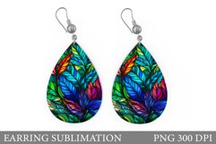 Tropical Leaves Earring. Stained Glass Leaves Earring Product Image 1