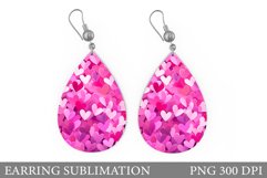 Hearts Earring Sublimation. Valentines Earring Design Product Image 1