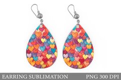 Hearts Earring Sublimation. Hearts Valentines Earring Product Image 1
